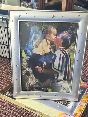 Davco Silver Jeweled 8x10 Picture Frame NWT